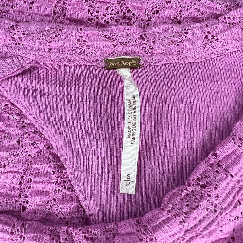 NWT Free People Plumeria Tea Time Cropped Lace Blouse Size Small - Picture 7 of 8